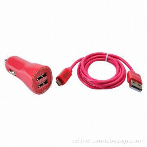 Car Charger with 5VDC/1A and 2.1A Output